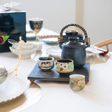 Hibino Ash Graze Mino Ware Footed Square Plate 8.3 in - MUSUBI KILN - Handmade Japanese Tableware and Japanese Dinnerware