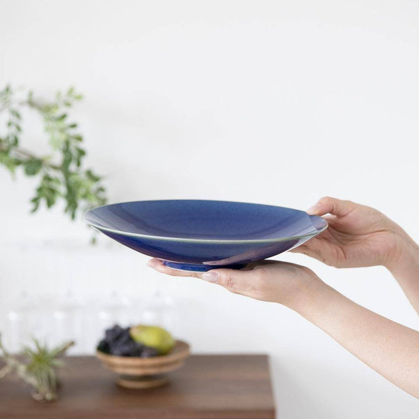 Hibino Grand Bleu Coop Mino Ware Round Deep Plate 10.3in - MUSUBI KILN - Handmade Japanese Tableware and Japanese Dinnerware