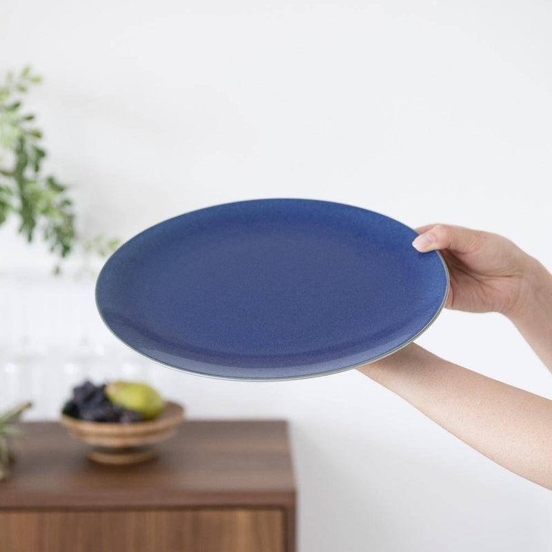 Hibino Grand Bleu Mino Ware Round Plate L - MUSUBI KILN - Handmade Japanese Tableware and Japanese Dinnerware