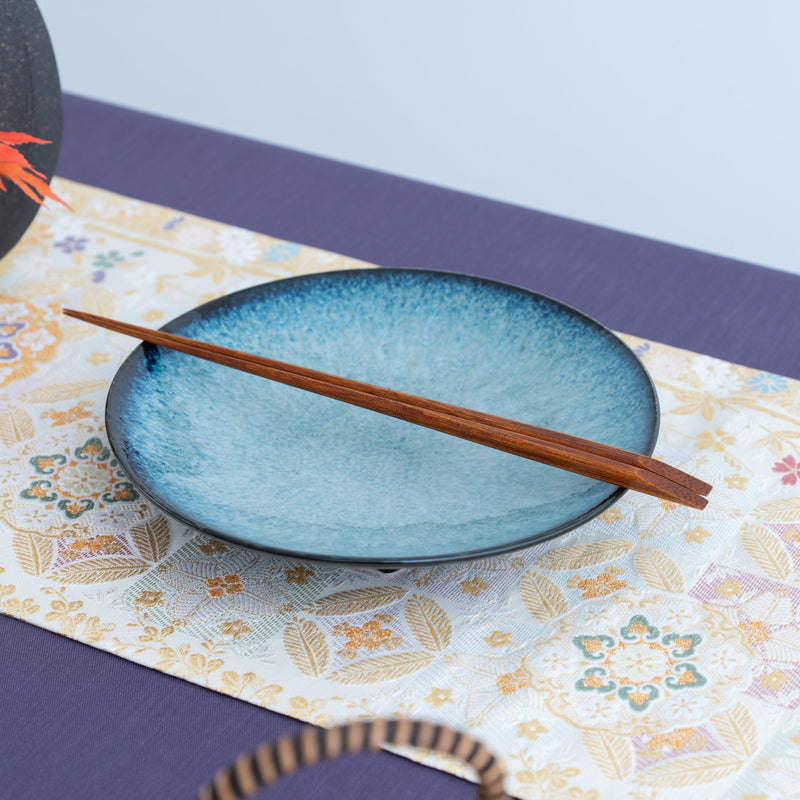 Hibino Ice Coop Mino Ware Round Plate 9in - MUSUBI KILN - Handmade Japanese Tableware and Japanese Dinnerware
