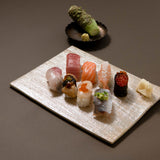 Hibino Kihaku White Mino Ware Rectangle Plate 11in - MUSUBI KILN - Handmade Japanese Tableware and Japanese Dinnerware