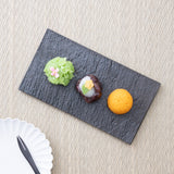Hibino Kokuto Black Mino Ware Rectangle Plate 8.5in - MUSUBI KILN - Handmade Japanese Tableware and Japanese Dinnerware