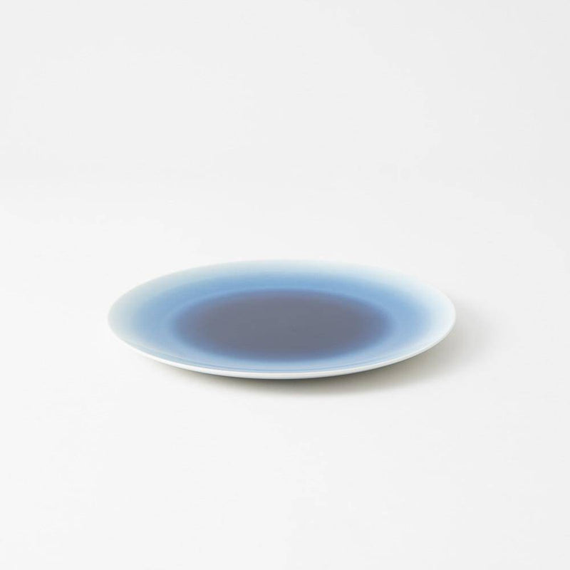 Hibino Land Blue Mino Ware Round Plate M - MUSUBI KILN - Handmade Japanese Tableware and Japanese Dinnerware
