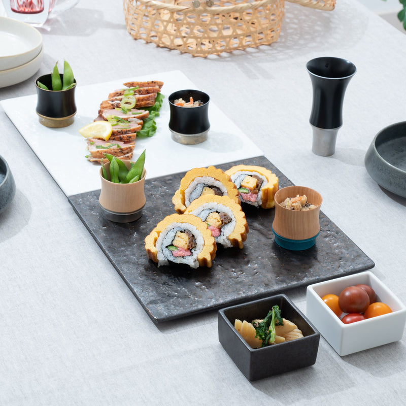 Hibino Mars Mino Ware Square Plate 9.4in - MUSUBI KILN - Handmade Japanese Tableware and Japanese Dinnerware