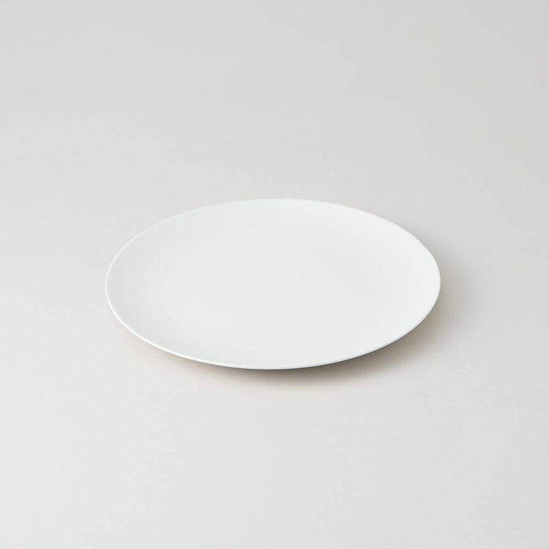 Hibino Stone Rich White Mino Ware Round Plate 9.2in - MUSUBI KILN - Handmade Japanese Tableware and Japanese Dinnerware
