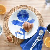 Higashi Kiln P.S. Blue Tobe Round Plate - MUSUBI KILN - Handmade Japanese Tableware and Japanese Dinnerware