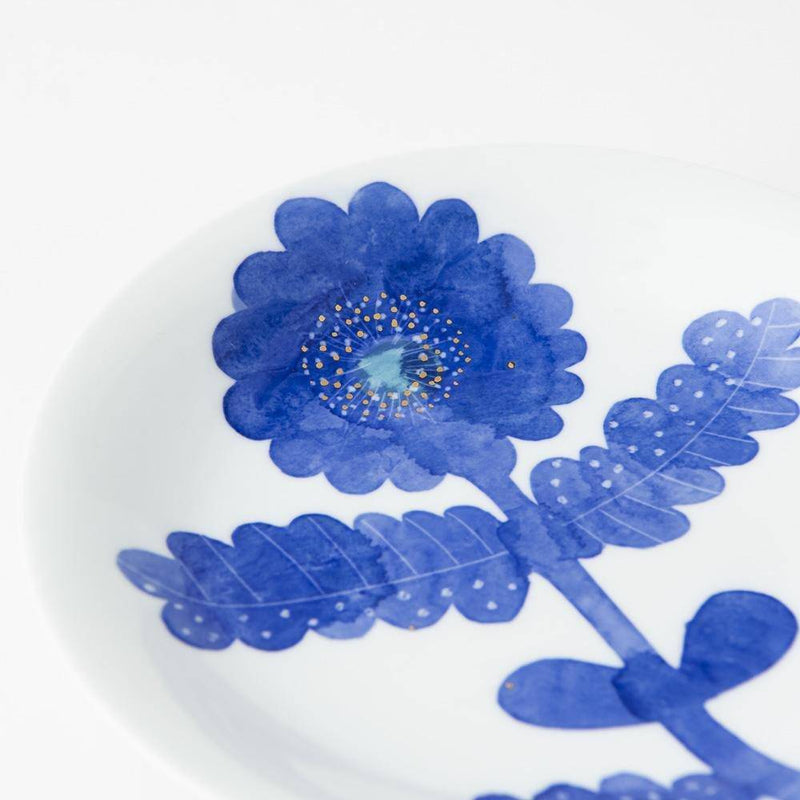 Higashi Kiln P.S. Blue Tobe Round Plate - MUSUBI KILN - Handmade Japanese Tableware and Japanese Dinnerware