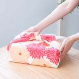 Hime-Musubi Red Chrysanthemum Organic Cotton Furoshiki Wrapping Cloth 39in - MUSUBI KILN - Handmade Japanese Tableware and Japanese Dinnerware