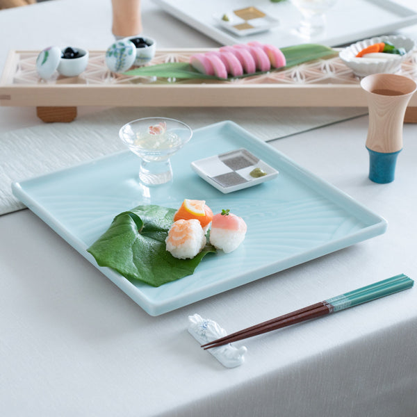 Hirado Chrysanthemum Mikawachi Ware Chopsticks Rest - MUSUBI KILN - Handmade Japanese Tableware and Japanese Dinnerware