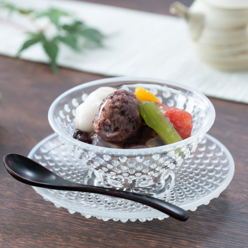 Hirota Arare Pattern Edo Glass Kobachi Bowl - MUSUBI KILN - Handmade Japanese Tableware and Japanese Dinnerware