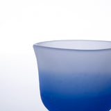 Hirota Blue Fubuki 3-Piece Edo Glass Sake Set - MUSUBI KILN - Handmade Japanese Tableware and Japanese Dinnerware