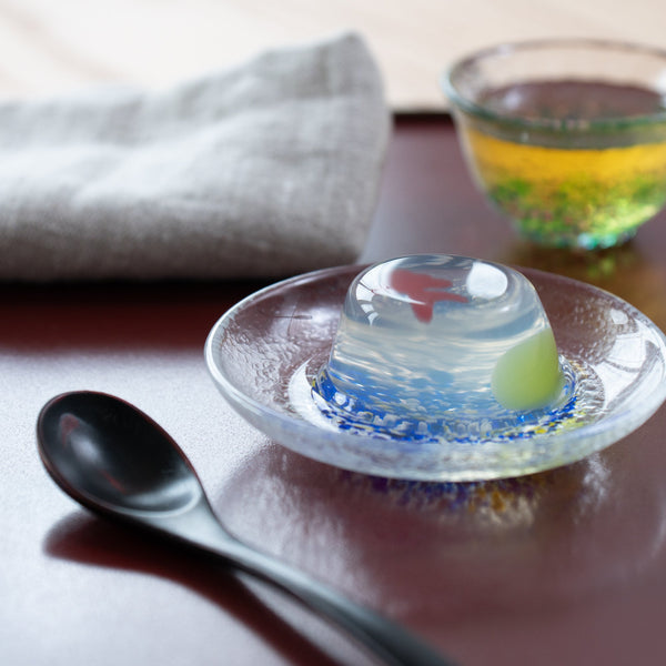 Hirota Four Seasons Color Edo Glass Sauce Plate - MUSUBI KILN - Handmade Japanese Tableware and Japanese Dinnerware