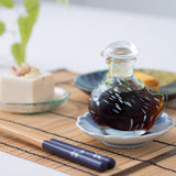 Hirota Green Bird Edo Glass Soy Sauce Dispenser - MUSUBI KILN - Handmade Japanese Tableware and Japanese Dinnerware