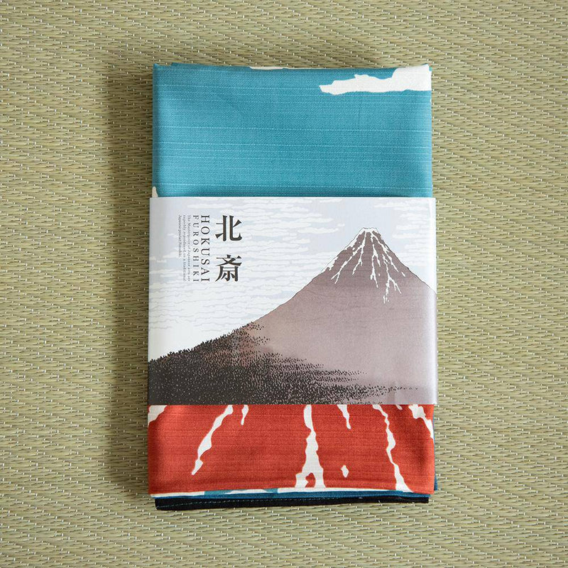 Hokusai Fuji Cotton Furoshiki Wrapping Cloth 41in - MUSUBI KILN - Handmade Japanese Tableware and Japanese Dinnerware