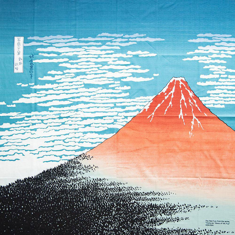 Hokusai Fuji Cotton Furoshiki Wrapping Cloth 41in, MUSUBI KILN