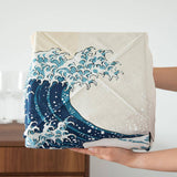 Hokusai Wave Cotton Furoshiki Wrapping Cloth 41in - MUSUBI KILN - Handmade Japanese Tableware and Japanese Dinnerware
