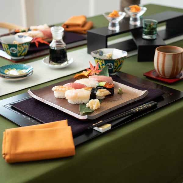 Hozan Kiln Botamochi Bizan Ware Square Plate - MUSUBI KILN - Handmade Japanese Tableware and Japanese Dinnerware