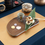 Hozan Kiln Botamochi Bizen Ware Half-round plate - MUSUBI KILN - Handmade Japanese Tableware and Japanese Dinnerware