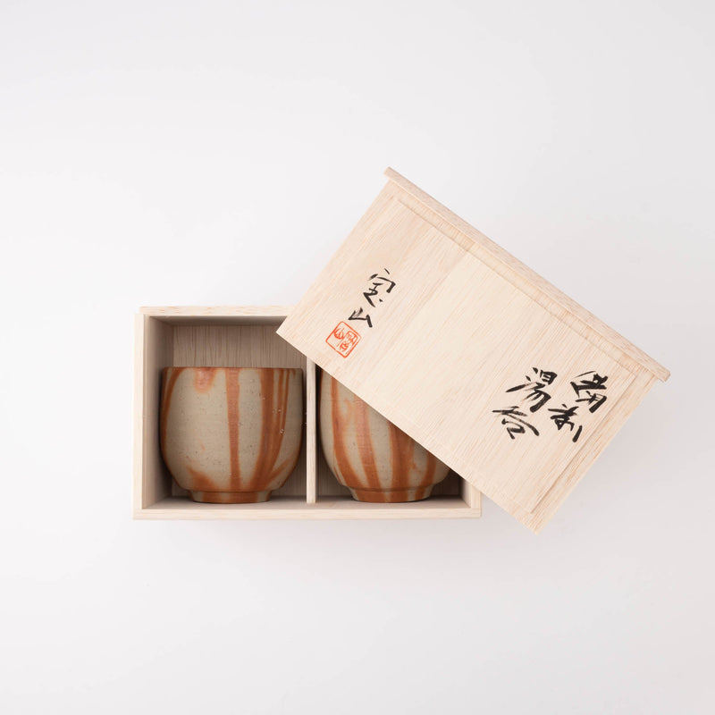 Hozan Kiln Hidasuki Bizen Ware Japanese Teacup Pair | MUSUBI KILN |  Handmade Japanese Tableware and Japanese Dinnerware | Whisky