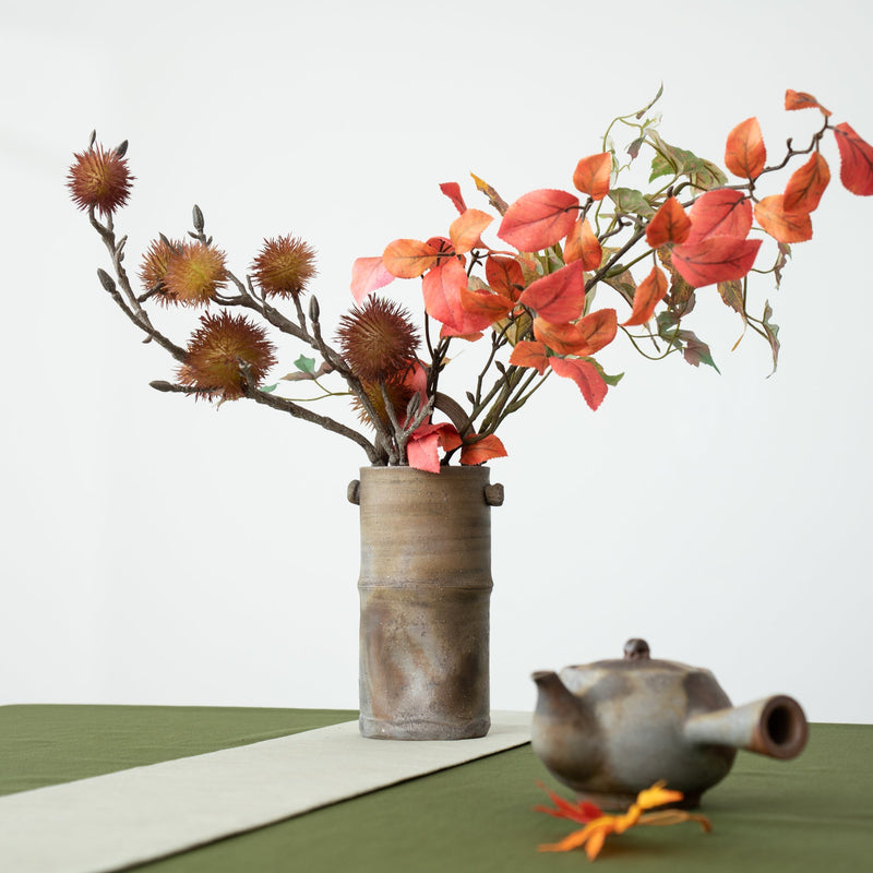 Hozan Kiln Sangiri Bizen Ware Vase With Handle - MUSUBI KILN - Handmade Japanese Tableware and Japanese Dinnerware