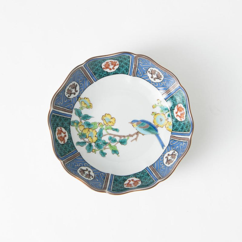 Hypericum and Bird Kutani Bowl - MUSUBI KILN - Handmade Japanese Tableware and Japanese Dinnerware