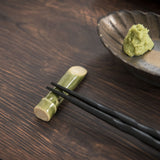 Ihoshiro Kiln Bamboo Culm Mino Ware Chopstick Rest - MUSUBI KILN - Handmade Japanese Tableware and Japanese Dinnerware