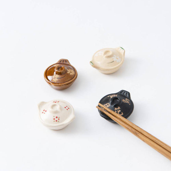 Ihoshiro Kiln Donabe Mino Ware Chopstick Rest - MUSUBI KILN - Handmade Japanese Tableware and Japanese Dinnerware