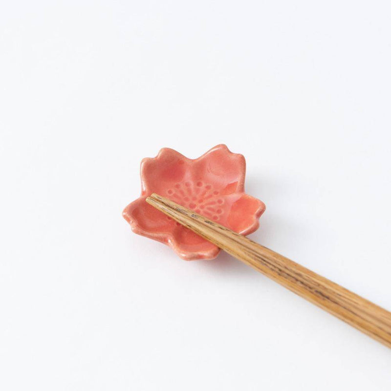 Ihoshiro Kiln Sakura Mino Ware Chopstick Rest - MUSUBI KILN - Handmade Japanese Tableware and Japanese Dinnerware