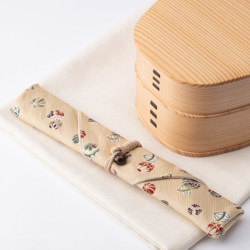 Issou Autumn Temari Ball Nishijin Ori Brocade Chopsticks Case - MUSUBI KILN - Handmade Japanese Tableware and Japanese Dinnerware