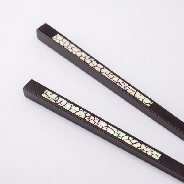 Issou Stone Pavement Ebony Wakasa Lacquer Chopsticks 23cm/9.1in - MUSUBI KILN - Quality Japanese Tableware and Gift