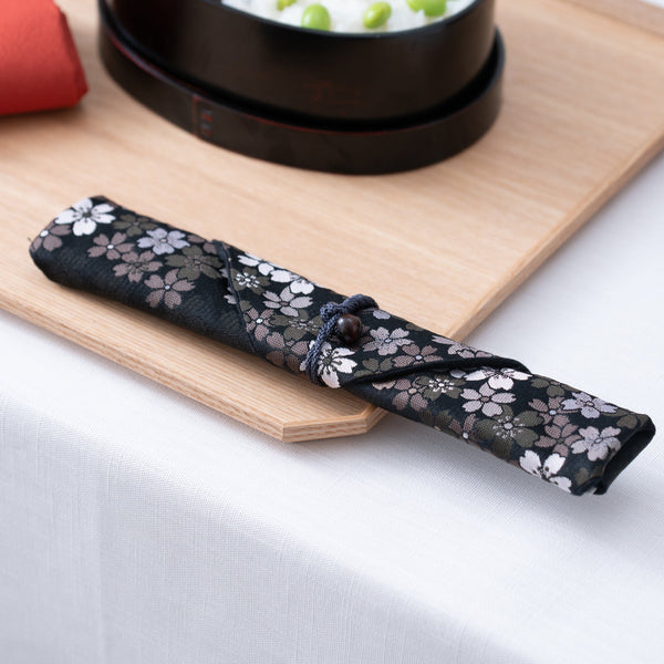 Issou Winter Sakura Nishijin Ori Brocade Chopsticks Case - MUSUBI KILN - Quality Japanese Tableware and Gift