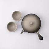 Junzo Black And White Gradation Tokoname Japanese Teapot Set 3.4oz(100ml)-Sasame and Ceramesh - MUSUBI KILN - Handmade Japanese Tableware and Japanese Dinnerware