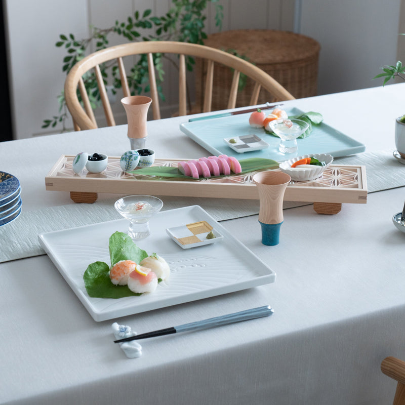 Kaizan Kiln Wave Arita Square Plate - MUSUBI KILN - Handmade Japanese Tableware and Japanese Dinnerware