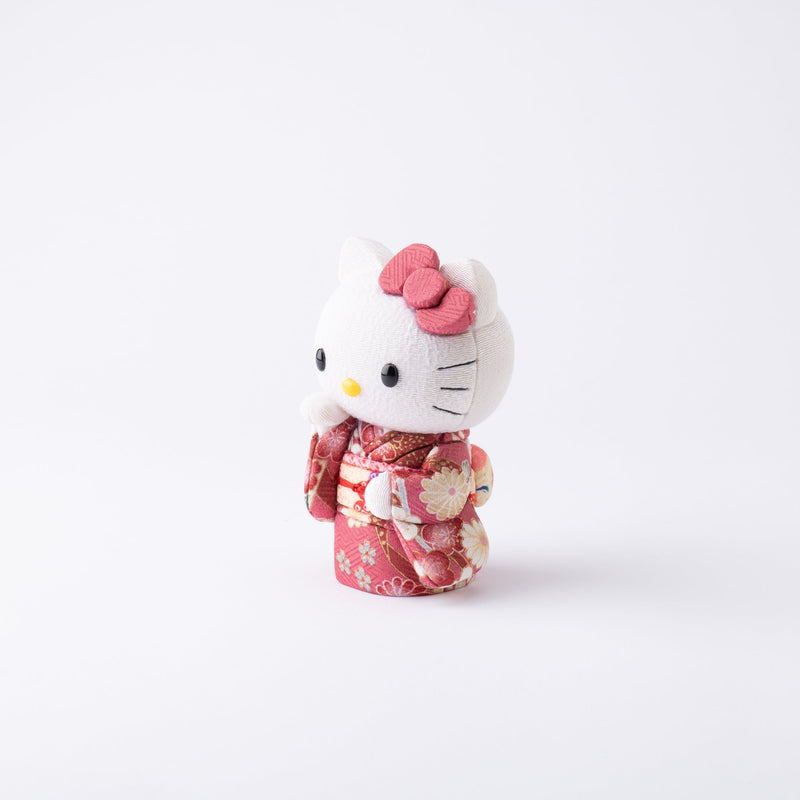 Kakinuma Ningyo Hello Kitty Edo Kimekomi Doll Lucky Cat -Pink - MUSUBI KILN - Handmade Japanese Tableware and Japanese Dinnerware
