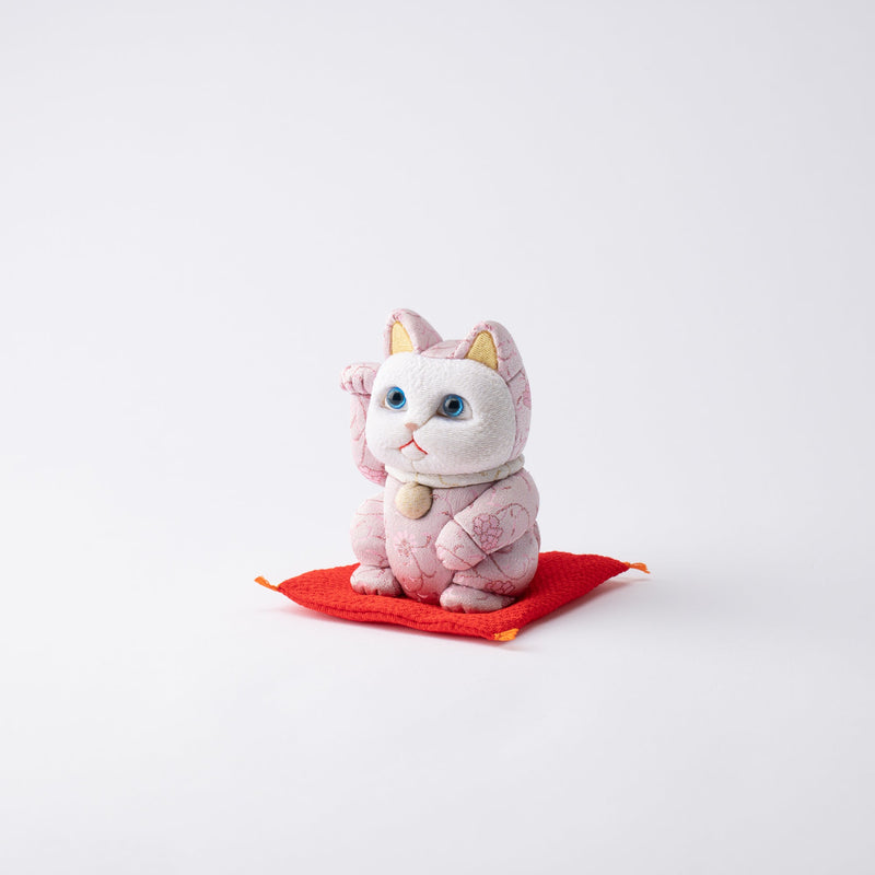 Kakinuma Ningyo Kinran Edo Kimekomi Doll Lucky Cat - MUSUBI KILN - Handmade Japanese Tableware and Japanese Dinnerware