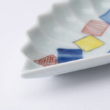 Keizan Kiln Origami Arita Fan-shaped Sauce Plate - MUSUBI KILN - Handmade Japanese Tableware and Japanese Dinnerware