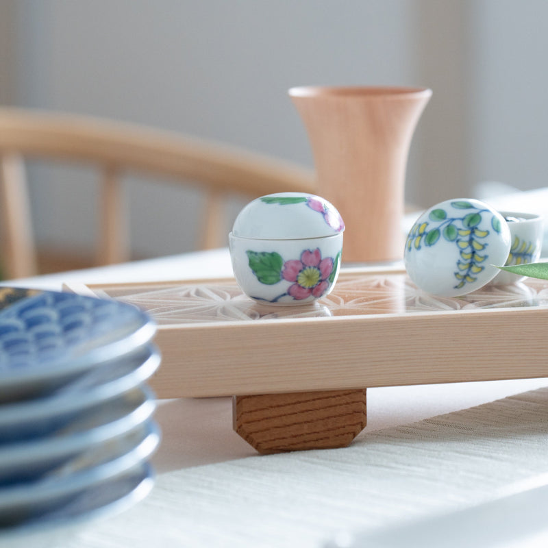 Keizan Kiln Sakura Arita Small Box - MUSUBI KILN - Handmade Japanese Tableware and Japanese Dinnerware
