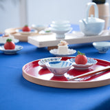 Keizan Kiln Sarasa Arita Fan-shaped Sauce Plate - MUSUBI KILN - Handmade Japanese Tableware and Japanese Dinnerware