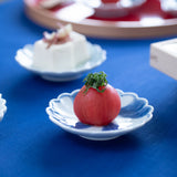 Keizan Kiln Twist Arita Chrysanthemum-Shaped Sauce Plate - MUSUBI KILN - Handmade Japanese Tableware and Japanese Dinnerware