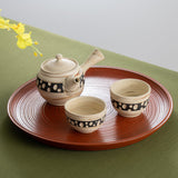 Kenji Black Polka Dot Tokoname Japanese Teapot Set 9.1oz(270ml)-Sasame and Ceramesh - MUSUBI KILN - Handmade Japanese Tableware and Japanese Dinnerware