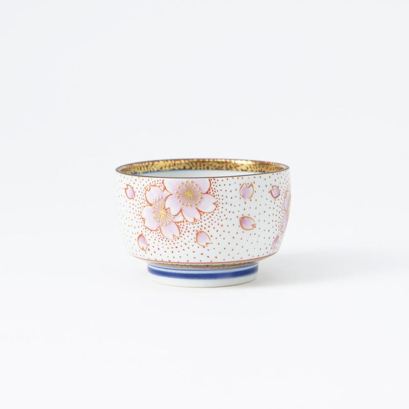 Kinrande Sakura Kutani Guinomi Sake Cup - MUSUBI KILN - Handmade Japanese Tableware and Japanese Dinnerware