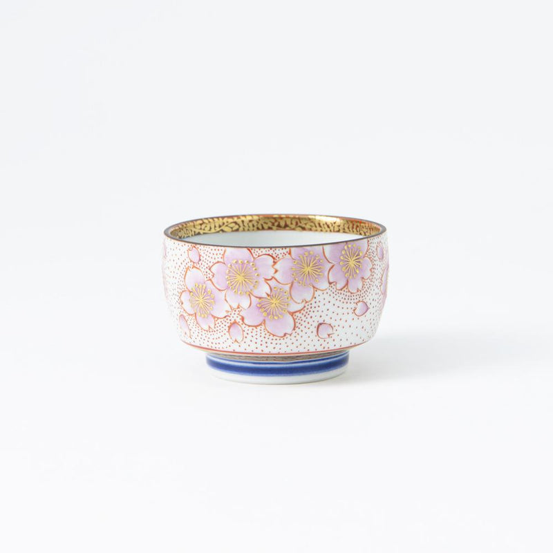Kinrande Sakura Kutani Guinomi Sake Cup - MUSUBI KILN - Handmade Japanese Tableware and Japanese Dinnerware