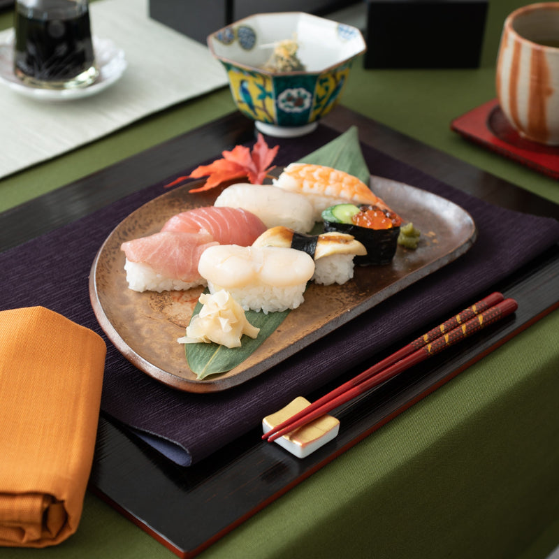 Kinsai Kutani Chopstick Rest Set - MUSUBI KILN - Handmade Japanese Tableware and Japanese Dinnerware