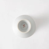 Kinzan Kiln Shugu White Arabesque Sakazuki Flat Sake Cup - MUSUBI KILN - Handmade Japanese Tableware and Japanese Dinnerware