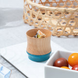 Kisen Bamboo Short Turquoise Takaoka Copperware Guinomi Sake Cup - MUSUBI KILN - Handmade Japanese Tableware and Japanese Dinnerware