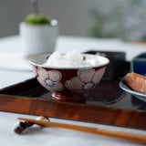 Kokuzou Kiln Flower Kutani Japanese Rice Bowl - MUSUBI KILN - Handmade Japanese Tableware and Japanese Dinnerware