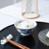 Kokuzou Kiln Flowers In The Wind Kutani Japanese Rice Bowl - MUSUBI KILN - Handmade Japanese Tableware and Japanese Dinnerware