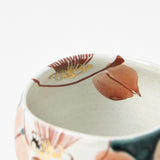 Kokuzou Kiln Glaze Camellia Kutani Japanese Teacup - MUSUBI KILN - Handmade Japanese Tableware and Japanese Dinnerware
