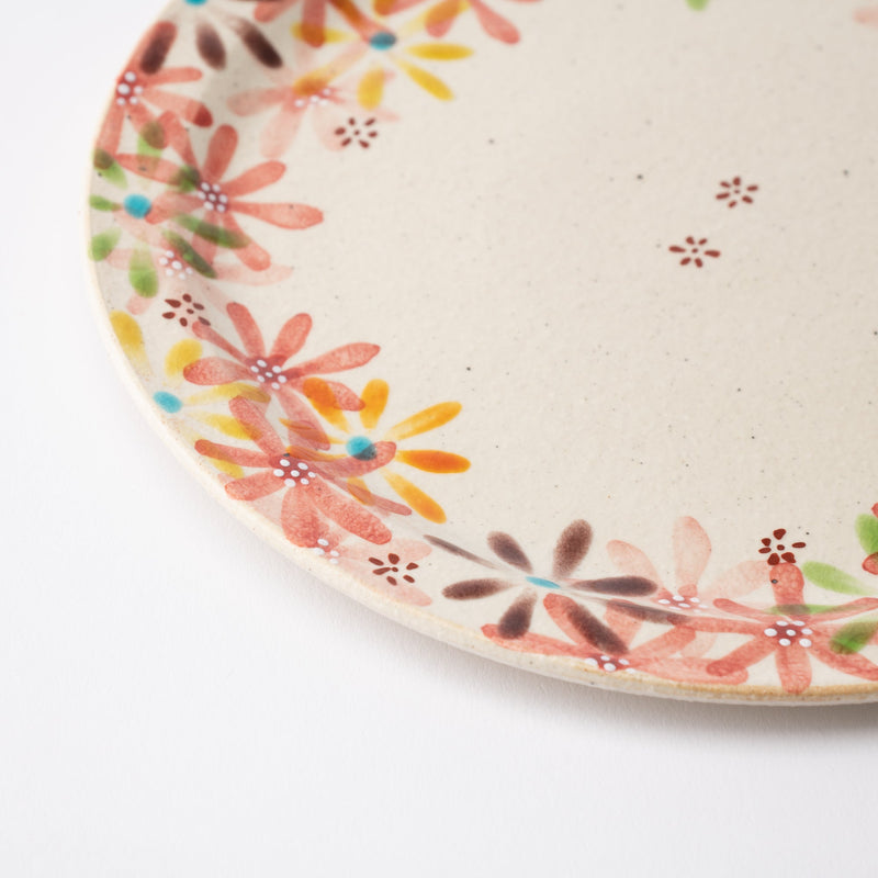 Kokuzou Kiln Sakura Pink Kutani Round Plate 8.6in - MUSUBI KILN - Handmade Japanese Tableware and Japanese Dinnerware