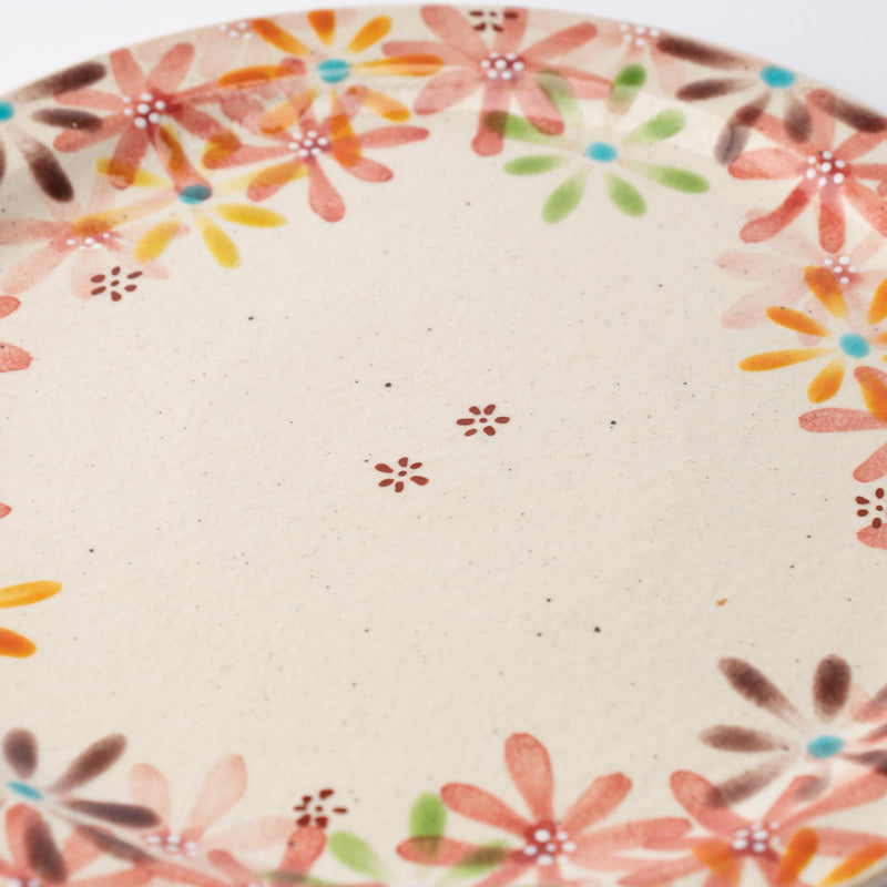 Kokuzou Kiln Sakura Pink Kutani Round Plate 8.6in - MUSUBI KILN - Handmade Japanese Tableware and Japanese Dinnerware